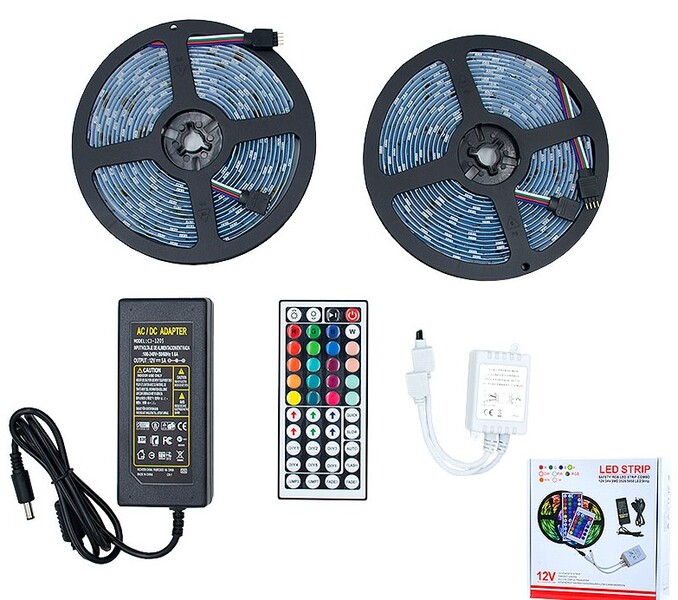Набор-RGB светодиодная лента 10 м SMD-5050 Пульт-Контроллер-Блок питания в коробочке 1-50 Набор-RGB светодиодная лента 10 м SMD-5050 Пульт-Контроллер-Блок питания в коробочке 1-50